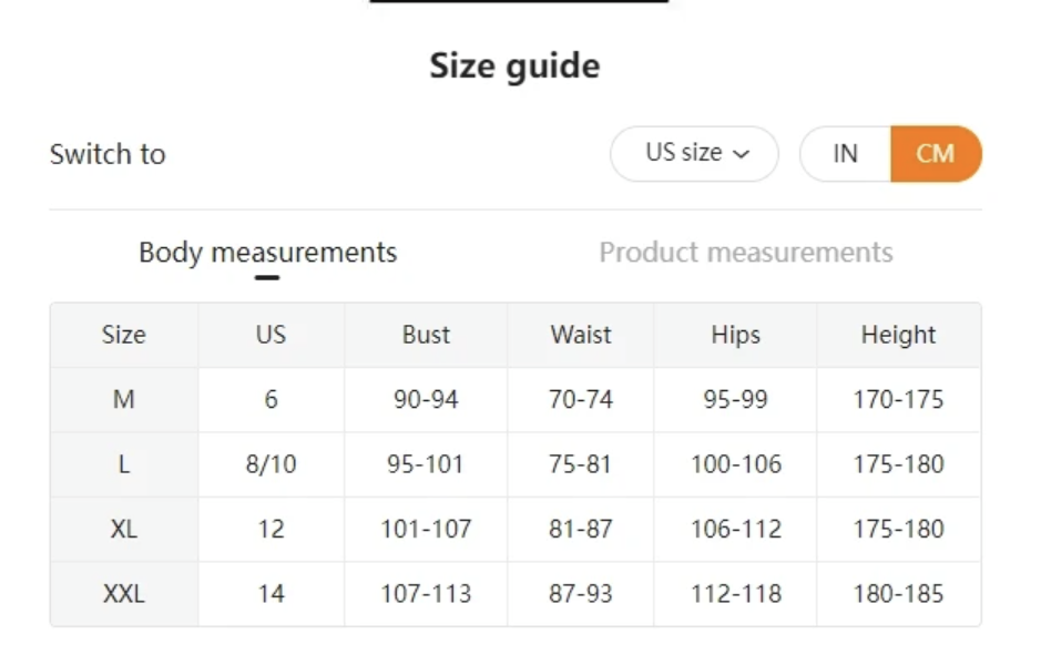 Guide de taille