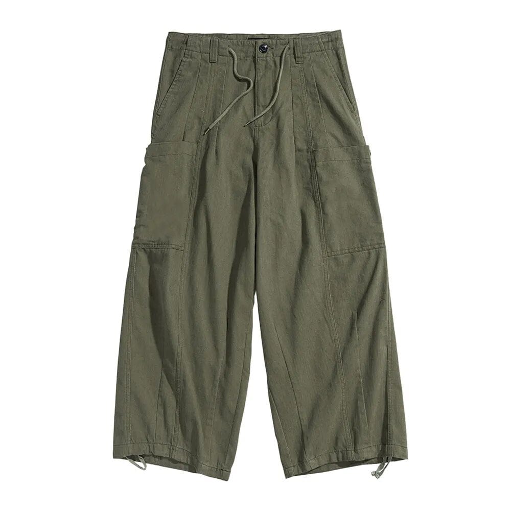 Pantalon Parachute Vert Kaki