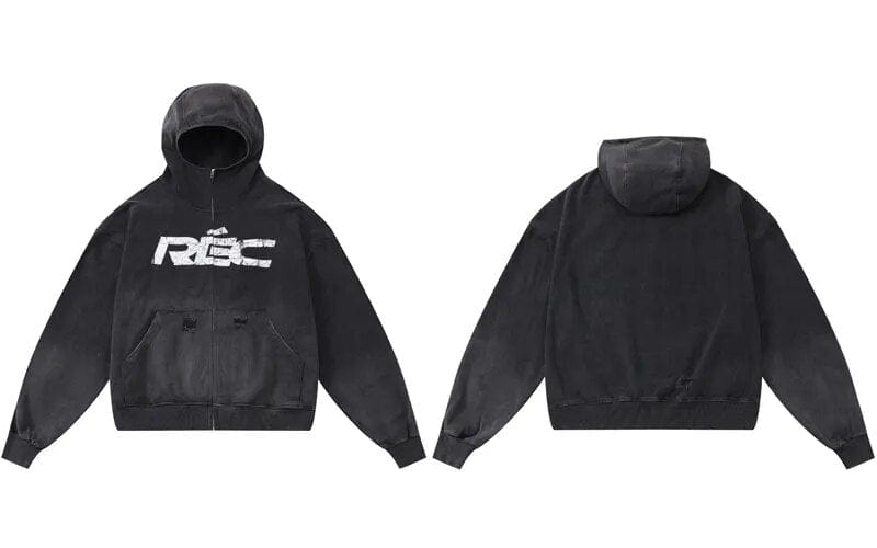 Full zip noir Hoodie Y2K