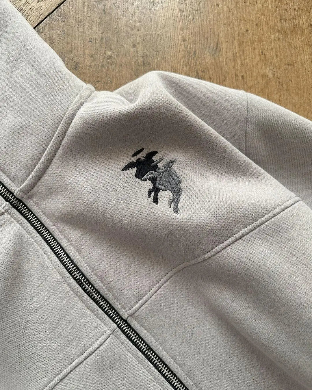 Hoodie gris y2k femme zippé