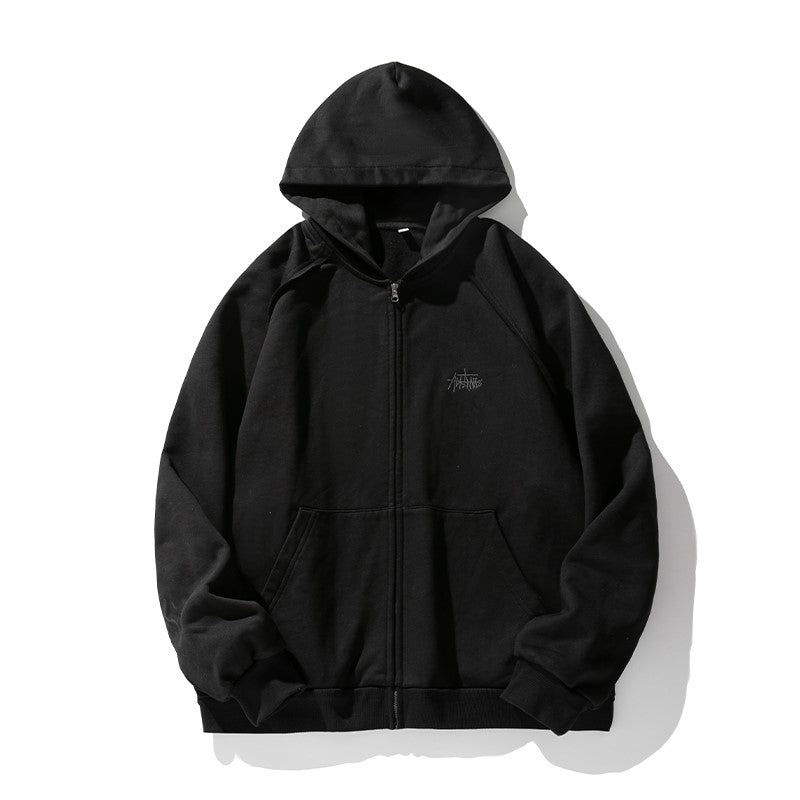 hoodie noir y2k zip up