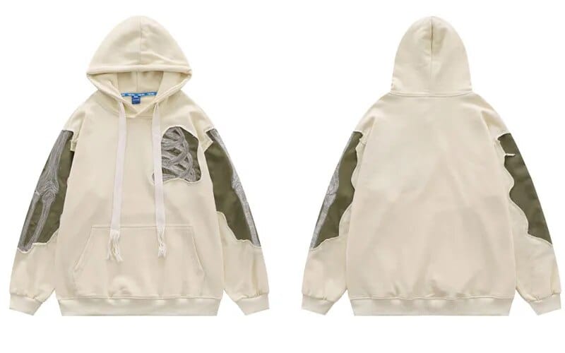 Hoodie Squelette Y2K beige