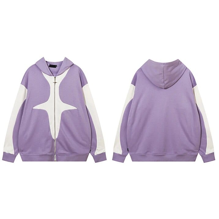 Hoodie violet Streetwear Y2K