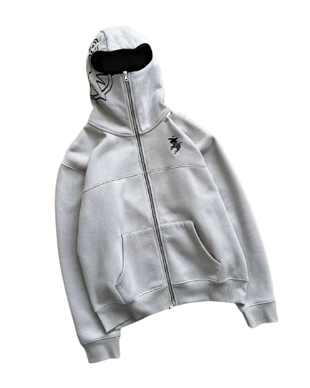 Hoodie y2k femme zippé gris