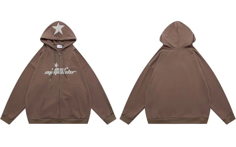 Hoodie Y2K marron Homme