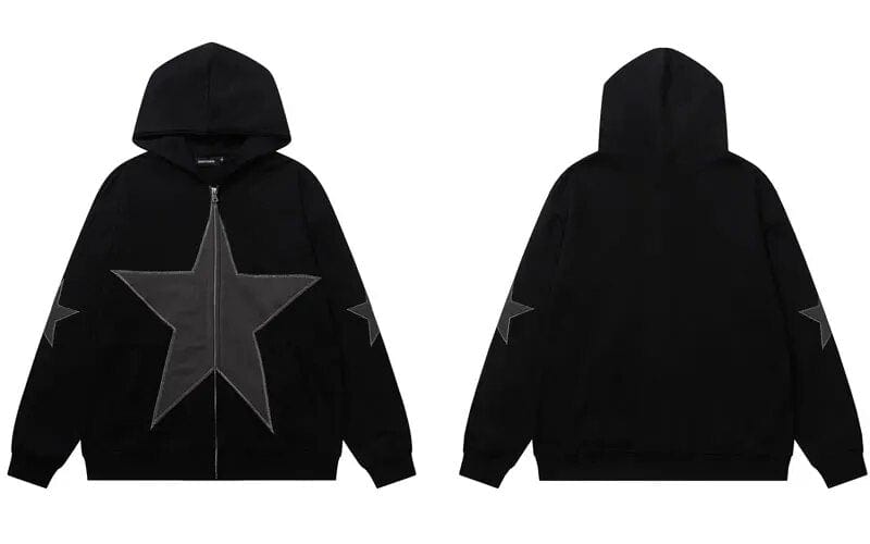 Hoodies Stars noir Y2K