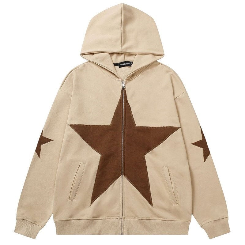 Hoodies Stars Y2K beige