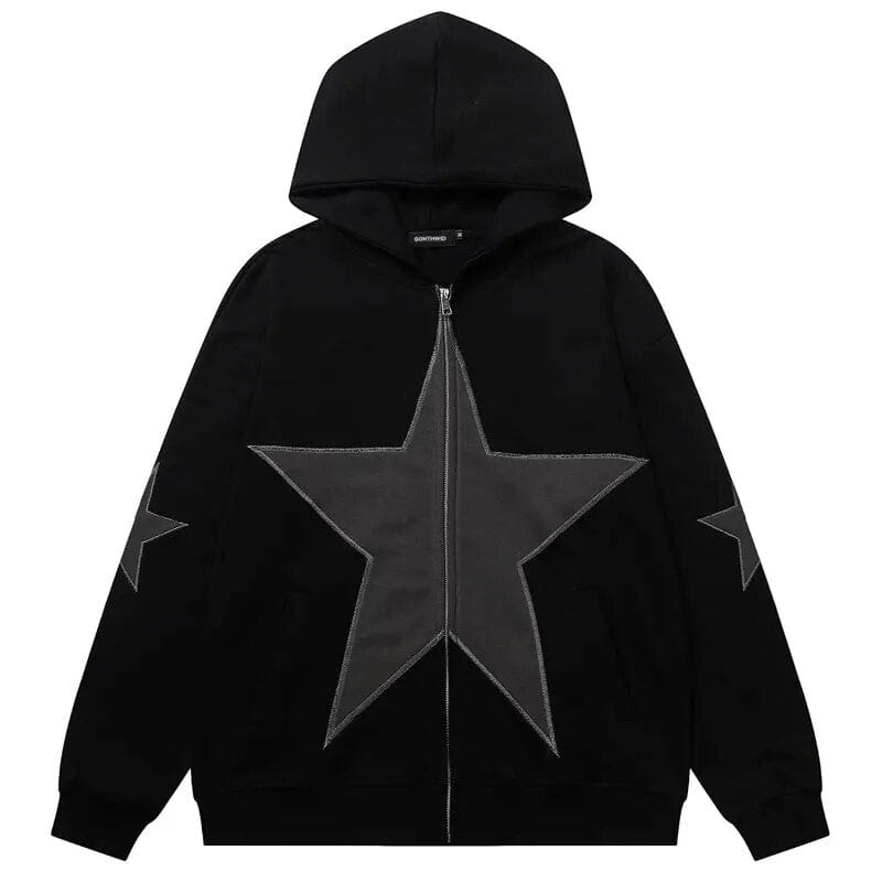 Hoodies Stars Y2K noir