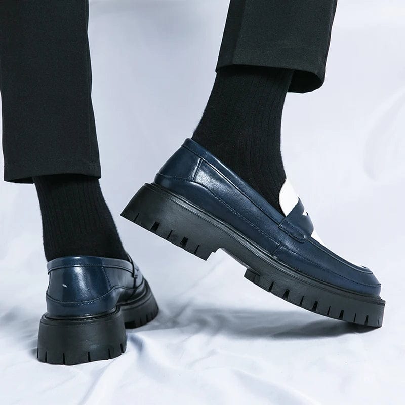 Loafers Homme en Cuir bleu