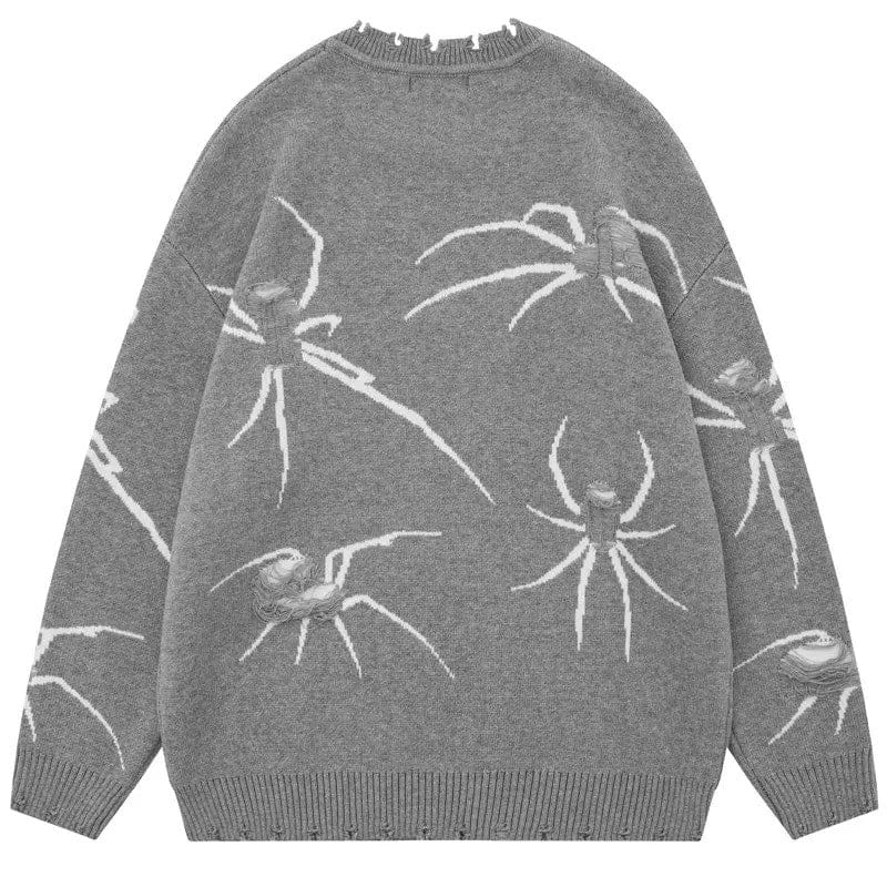 Pull gris Araignée