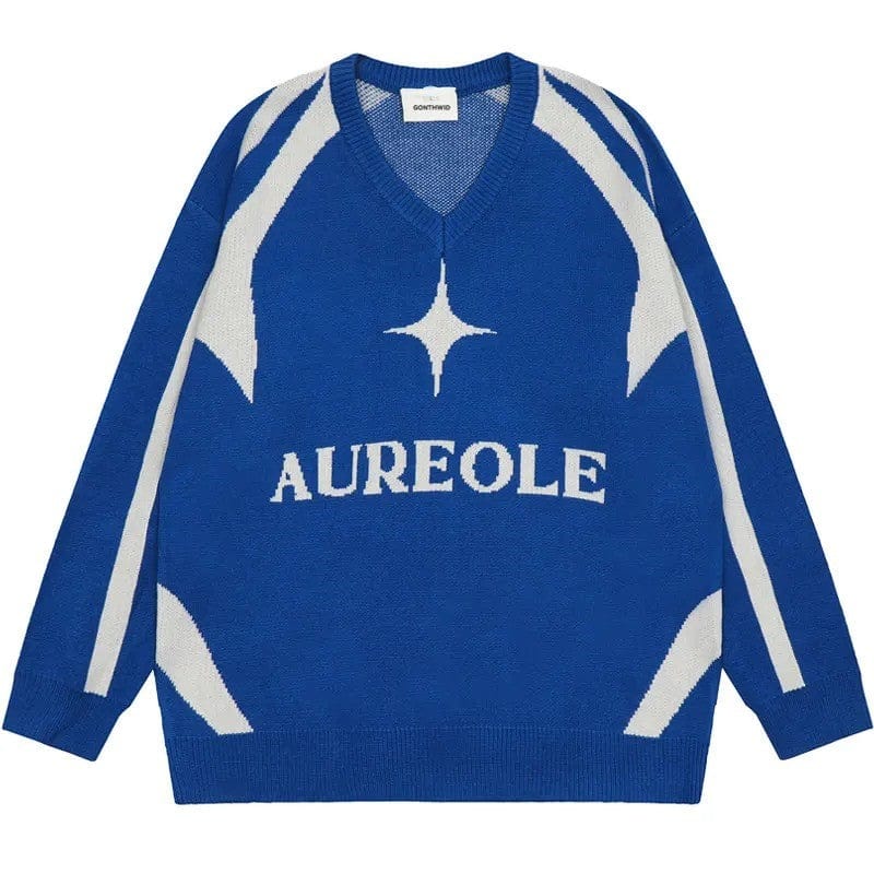 Pull Retro bleu