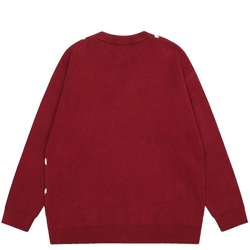 Pull rouge Toile d'araignée