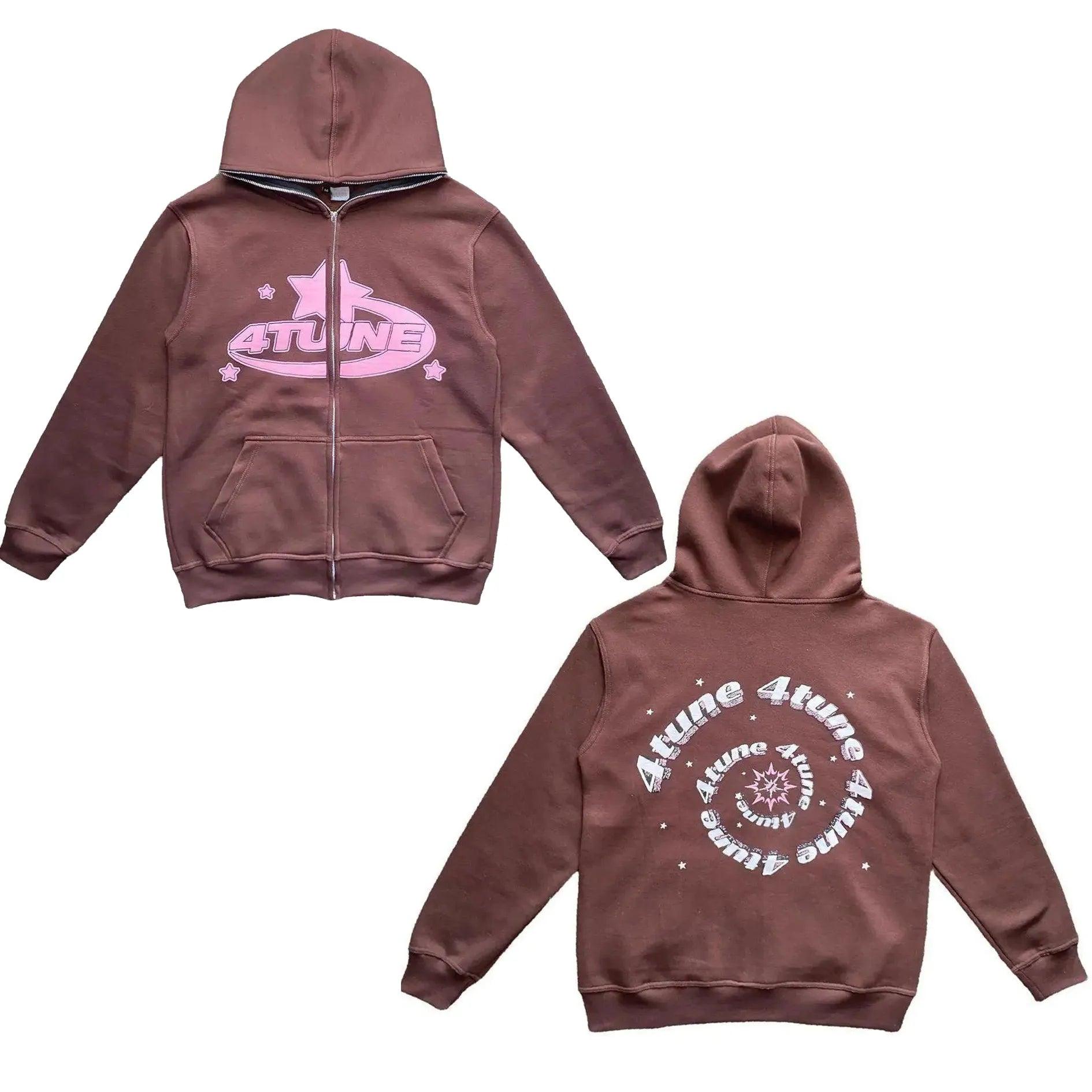 sweat marron zippé y2k