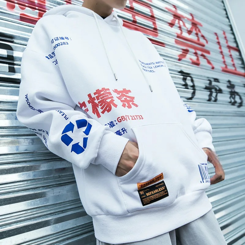 sweat Y2K streetwear pullover blanc