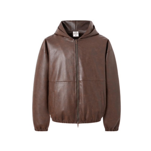 Veste En Cuir Y2K marron