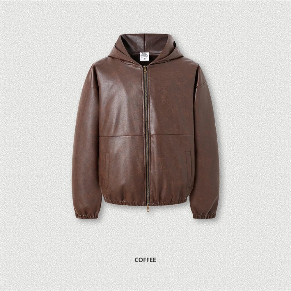 Veste En Cuir Y2K marron