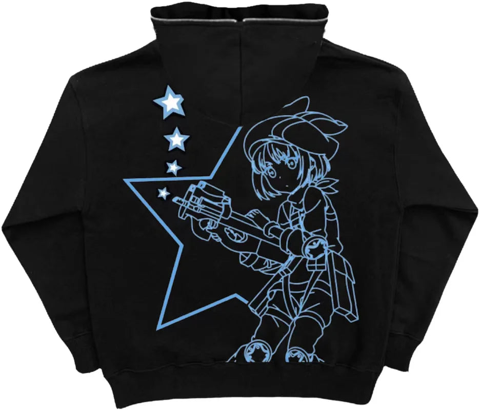 Veste noir Harajaku Y2K