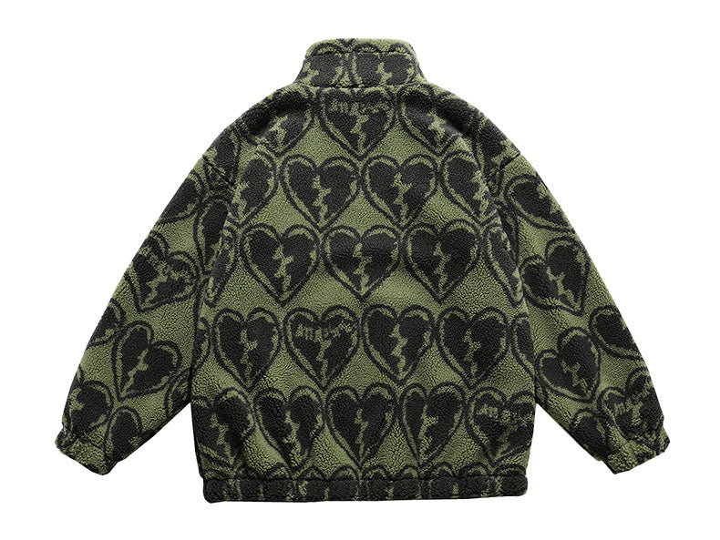 Veste Polaire Coeur vert