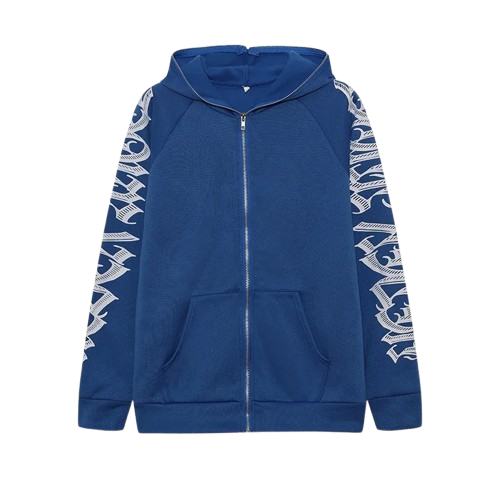 Veste Y2K femme full zip bleu