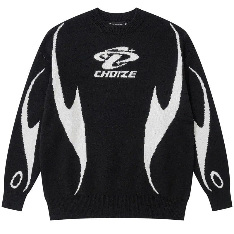 Y2K Sweater Mens noir